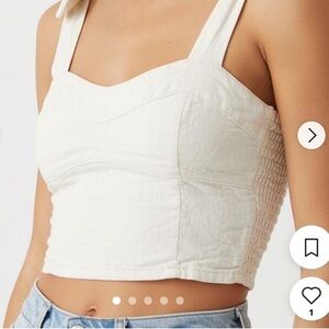 Abercrombie linen blend crop top NWT